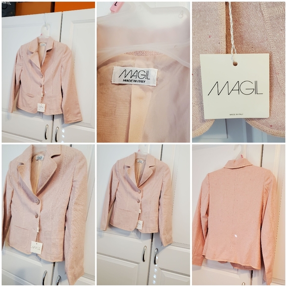 NWT-MAGIL BUTTON'S UP YOUTH GIRLS PEACHY PINK BLAZER JACKET- ITALY10- - Picture 2 of 15